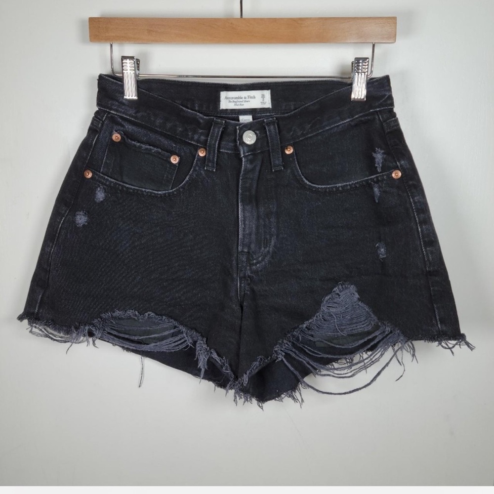 Abercrombie & Fitch Boyfriend Short Mid-rise Black Curve Love 26 / 2
